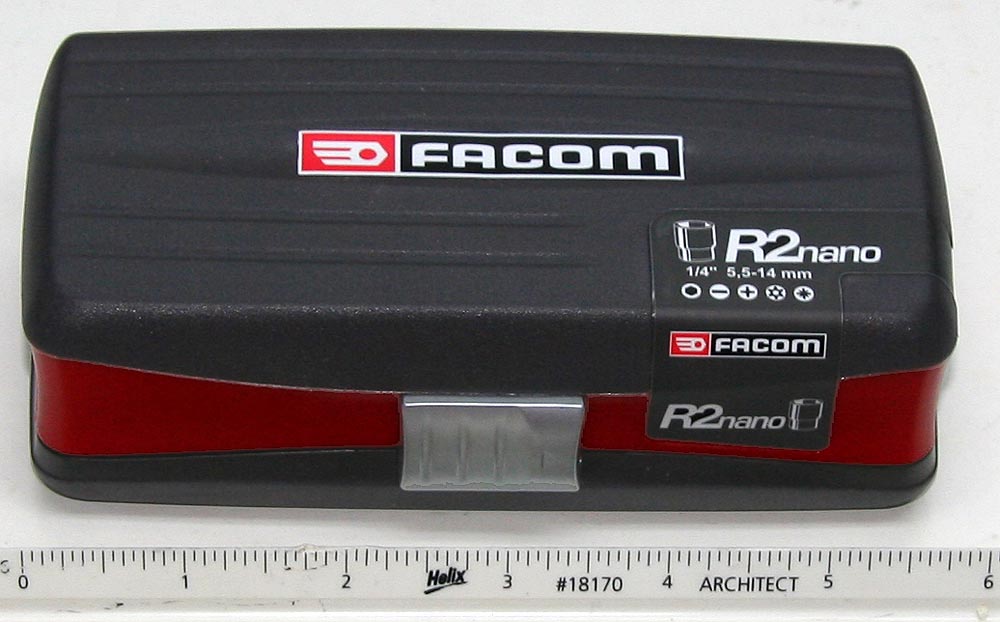 Facom 1/4 inch socket set, 6 points, 38 pieces, 1 piece, RL.Nano1