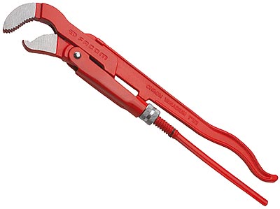 (121A.1P1/2)-Swedish style Pipe Wrench w/"S" Jaws-45° (1.5")