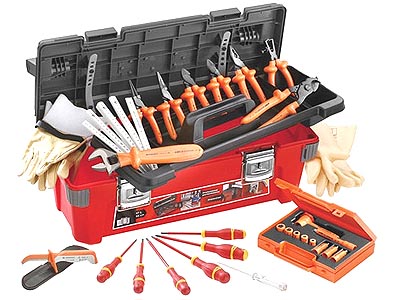 (2185C.VSE)-28pc Insulated Electricians Tool Set w/HD Tool Box