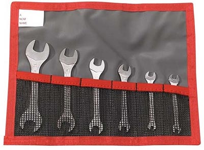(22.JE6T)-6pc Compact Metric Open End Wrench Set (3.2>13mm)