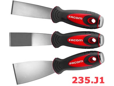 (235.J1)-Stainless Steel Scaper Set (Rigid blades)-3pc (Facom)