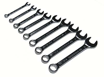 (39.JE9T)-9pc Short Combination Wrench Roll Set (7-17mm)