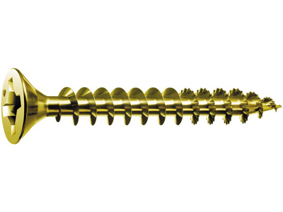 #6x5/8\" Yellow Zinc-Full Thread Flat Head (1000pc)(Ltd Supply)