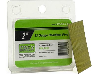 Grex 23 Gauge Headless Pins (50mm) -2" (Pack of 2,500)