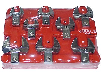 (J.300-2)-Torque Wrench 8pc Open End Attachment Set (10-19mm)