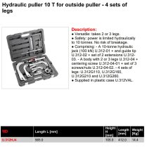 (U.312HJ4) -10 Ton Hydraulic Puller Set w/4 Sets of Legs