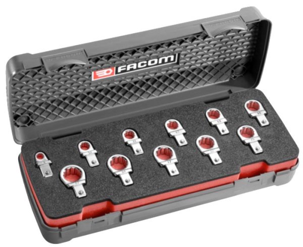 (12.J11)-Torque Wrench 11pc Ring End Attachment Set (8-19mm) (France) (1 left at this price)