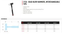(212A.40)-Dead Blow Hammer-Fiberglass Handle-40mm tips (Facom)
