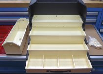 (BV.5A) -Leather Tool Case with Sliding Compartment Drawers