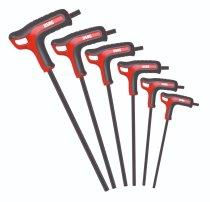 (84TZAU/SE6)-6pc P-Handle Fractional Hex Key Set (1/4-3/16")(USA