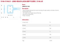 (514A.65) -Long Reach C-Clamp Lockgrip Pliers (65mm)