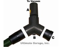 Y-Connector Kit (3pc)-to connect 2 hoses to 1 vacuum (last one)