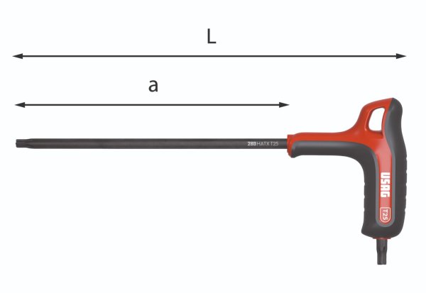(89TXA.25)-Soft Grip P-handle Torx Driver-T25 (USAG)
