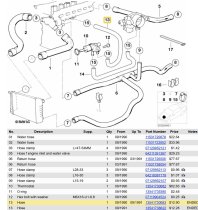 (13541730683)-Hose-Cylinder Head to Thermostat-525i (1991) (Genuine BMW) (1 available)