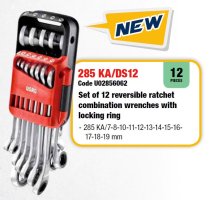 (467B.JP12)-12pc Ratcheting Comb Wrench Clip Set (7-19mm)(USAG)