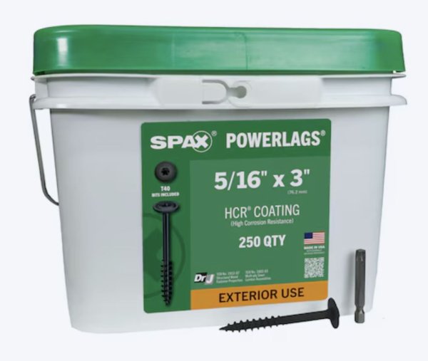 5/16 x 3" Washer Head Lags-HCR Coating-Torx (250pc) (Freight) (Closeout-1 available)