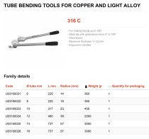 (344B.16)(316C)-Pipe Bender (16mm Max Diameter) (USAG) (Freight!)