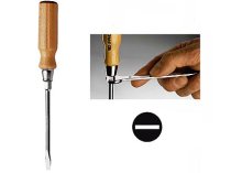 (ATHH.6,5x125)-Wood Handle Slotted w/Hex Bolster-6.5x125mm