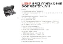 (J.430BSP) -3/8" Drive 12pt Metric Tool Set (7-22mm)(w/J.161B)