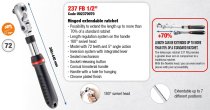 (SXL.171)-1/2" Drv Telescoping Flex Head Ratchet (12-17")(USAG)