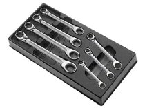 (MOD.65J7) - Ratcheting 12pt 15° Head Ring Wrench Set (6-19mm)