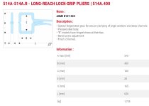 (514A.400) -Long Reach C-Clamp Lockgrip Pliers (400mm)