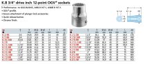 (K.1P1/4B)-3/4" Drive 12pt Socket-1 1/4" (Facom)