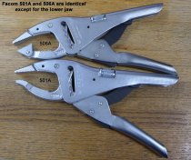 (506A) -Long Nose Hinged Tip Lock-grip Plier (Facom)