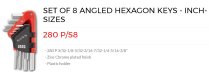 (82H.JP8AU)-8pc Short Fractional Hex Key Set (3/32-3/8")(USAG)