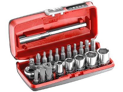 (R1PICO)-23pc Ultra Compact 1/4" Drive Flex Head Ratchet Set (F)