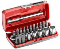 (R1PICO)-23pc Ultra Compact 1/4" Drive Flex Head Ratchet Set (F)