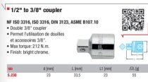 (S.230)-1/2" Drive Adapter (1/2" to 3/8") (Facom)