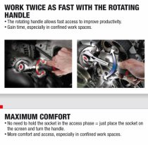 (J.360)-3/8" Drive Palm Control Rotator Ratchet (9.2")