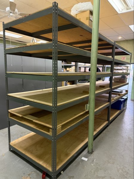 (Shelving) - Global Industrial Extra Heavy Duty Shelving (6-tier) (96" wide x 48" deep x 96" tall) (pickup only) (2 available)