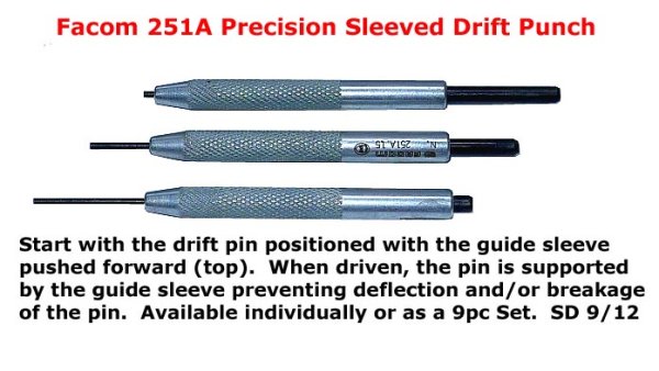 (251A.JT9)-Precision Sleeved Drift Punch Set-9pc w/storage roll