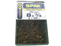 #8x3/4" Yellow Zinc-Full Thread Flat Head (150pc)(Ltd supply)