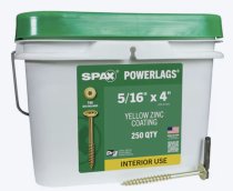 5/16 x 4″ Washer Head Lags-Yellow Zinc Torx (250pc) (Dropship)