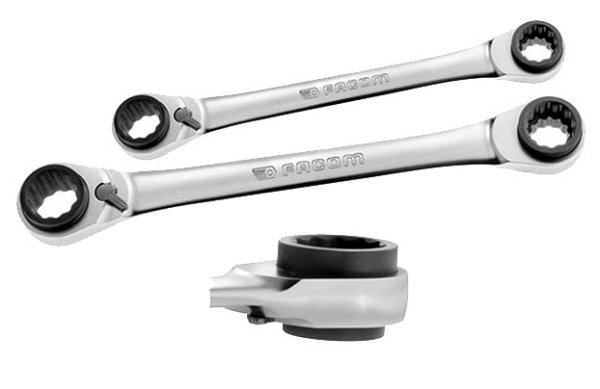 (64C.J2)-2pc Quatro Ratcheting Box Wrench Set (8 sizes, 8-19mm) (1 available at this price)