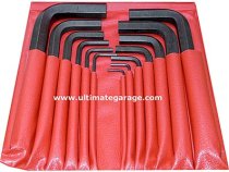 (82H.JL13)-13pc Short Metric Hex Key Wallet Set (3-19mm)