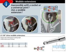 (J.210S) -3/8" Drive Wobble Extension - 5" (Facom)