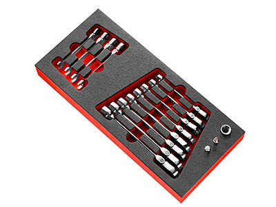 (MODM.467BFJ12)-12pc Hinged Ratcheting Combination Wrench Set (8-19mm)(Facom)
