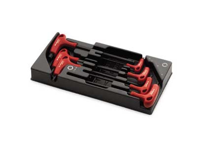 (MOD.84TZS-partial)-5pc Metric T-handle Hex Key Set w/Tray