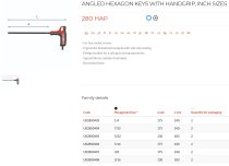 (84TZA.1/4)-Soft Grip P-Handle Hex Key-1/4" (USAG)