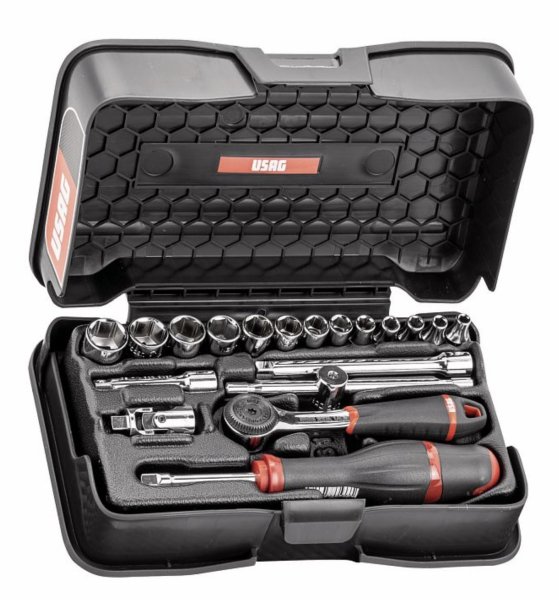 (R.161-3P6) -1/4" Drive Metric Set with R.161B ratchet (4-14mm) (USAG/Facom) (2 available at this price)