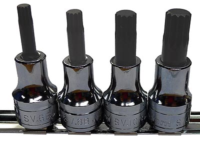 (SV.40A) -1/2" Drive XZN Spline Bit Socket Set (M6-M12)(4pc)