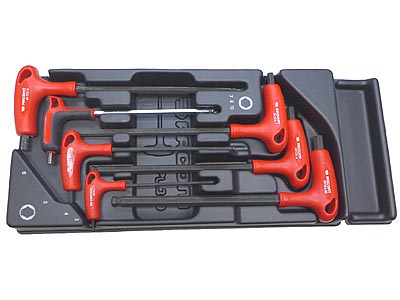 (MOD.84TZS-spec)-7pc Metric T-handle Hex Key Set (3>10mm)(Facom)