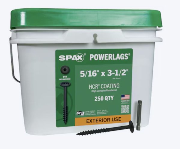5/16 x 3 1/2" Washer Head Lags-HCR Coating-Torx (250pc) (Freight) (Closeout-1 available)