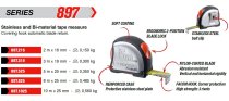 (897.1025) -Metric Tape Measure w/Stainless Steel Case (10m)
