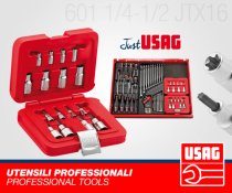 (601 1/4-1/2 JTX16) -Torx Socket & Bit Set-16pc (USAG)