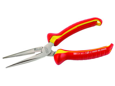 (185A.20VE)-Insulated Half Round Pliers w/Straight Tips-200mm (USAG)